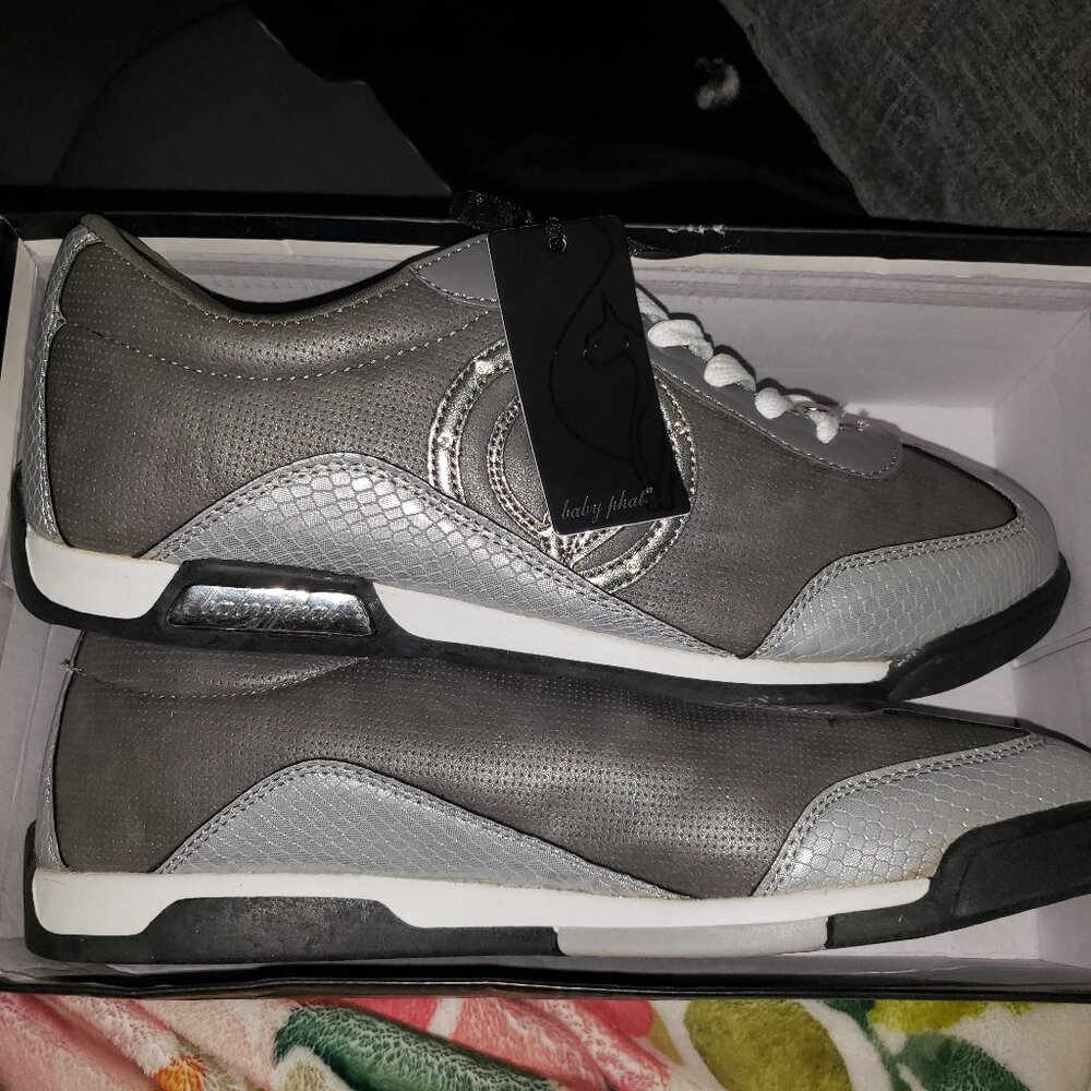 Women's Vintage Baby Phats Sliver/Grey Sneakers